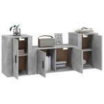 vidaXL Set dulapuri TV, 3 piese, gri beton, lemn prelucrat vidaXL Set dulapuri TV, 3 piese, gri beton, lemn prelucrat
