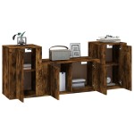vidaXL Set dulapuri TV, 3 piese, stejar fumuriu, lemn prelucrat vidaXL Set dulapuri TV, 3 piese, stejar fumuriu, lemn prelucrat