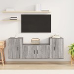 vidaXL Set dulap TV, 3 piese, gri sonoma, lemn prelucrat vidaXL Set dulap TV, 3 piese, gri sonoma, lemn prelucrat