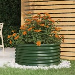 vidaXL Jardinieră grădină verde 80x80x36 cm oțel galvanizat