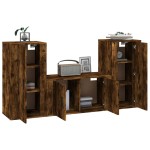 vidaXL Set dulapuri TV, 3 piese, stejar fumuriu, lemn prelucrat vidaXL Set dulapuri TV, 3 piese, stejar fumuriu, lemn prelucrat