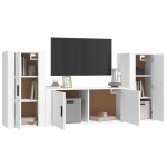 vidaXL Set comodă TV, 3 piese, alb, lemn prelucrat vidaXL Set comodă TV, 3 piese, alb, lemn prelucrat
