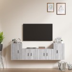 vidaXL Set dulapuri TV, 4 piese, gri sonoma, lemn prelucrat vidaXL Set dulapuri TV, 4 piese, gri sonoma, lemn prelucrat