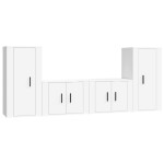 vidaXL Set dulap TV, 4 piese, alb, lemn prelucrat vidaXL Set dulap TV, 4 piese, alb, lemn prelucrat