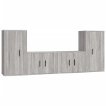 vidaXL Set dulapuri TV, 4 piese, gri sonoma, lemn prelucrat vidaXL Set dulapuri TV, 4 piese, gri sonoma, lemn prelucrat