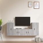 vidaXL Set dulapuri TV, 4 piese, gri sonoma, lemn prelucrat vidaXL Set dulapuri TV, 4 piese, gri sonoma, lemn prelucrat