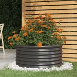 vidaXL Jardinieră antracit 80x80x36 cm oțel galvanizat