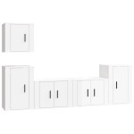 vidaXL Set dulap TV, 5 piese, alb extralucios, lemn prelucrat vidaXL Set dulap TV, 5 piese, alb extralucios, lemn prelucrat