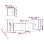 vidaXL Set dulap TV, 5 piese, alb extralucios, lemn prelucrat vidaXL Set dulap TV, 5 piese, alb extralucios, lemn prelucrat