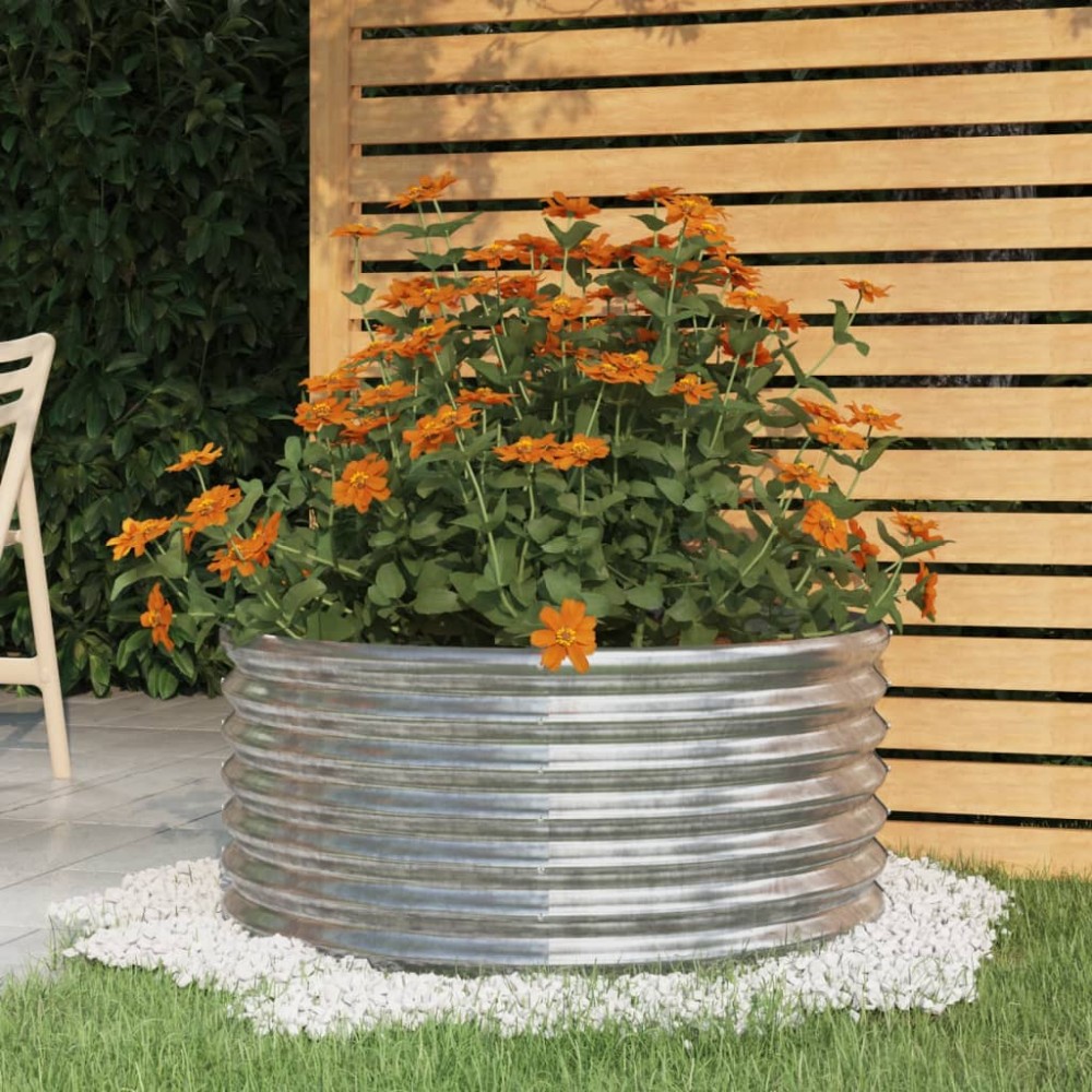 vidaXL Jardinieră argintiu 80x80x36 cm oțel galvanizat