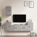 vidaXL Set dulapuri TV, 5 piese, gri sonoma, lemn prelucrat vidaXL Set dulapuri TV, 5 piese, gri sonoma, lemn prelucrat