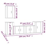 vidaXL Set dulapuri TV, 5 piese, gri sonoma, lemn prelucrat vidaXL Set dulapuri TV, 5 piese, gri sonoma, lemn prelucrat