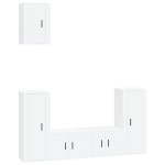 vidaXL Set dulap TV, 5 piese, alb extralucios, lemn prelucrat vidaXL Set dulap TV, 5 piese, alb extralucios, lemn prelucrat