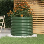 vidaXL Jardinieră grădină verde 80x80x68 cm oțel galvanizat