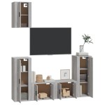 vidaXL Set dulapuri TV, 5 piese, gri sonoma, lemn prelucrat vidaXL Set dulapuri TV, 5 piese, gri sonoma, lemn prelucrat