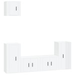 vidaXL Set dulap TV, 5 piese, alb extralucios, lemn prelucrat vidaXL Set dulap TV, 5 piese, alb extralucios, lemn prelucrat