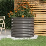 vidaXL Jardinieră grădină gri 80x80x68 cm oțel galvanizat
