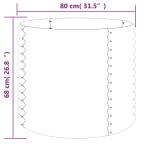 vidaXL Jardinieră grădină maro 80x80x68 cm oțel galvanizat