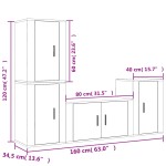 vidaXL Set dulapuri TV, 4 piese, stejar fumuriu, lemn prelucrat