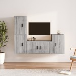 vidaXL Set dulapuri TV, 4 piese, gri sonoma, lemn prelucrat vidaXL Set dulapuri TV, 4 piese, gri sonoma, lemn prelucrat