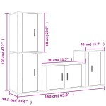 vidaXL Set dulapuri TV, 4 piese, gri sonoma, lemn prelucrat vidaXL Set dulapuri TV, 4 piese, gri sonoma, lemn prelucrat