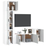 vidaXL Set dulap TV, 5 piese, alb, lemn prelucrat vidaXL Set dulap TV, 5 piese, alb, lemn prelucrat