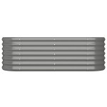 vidaXL Strat înălțat grădină gri 114x40x36cm oțel vopsit electrostatic