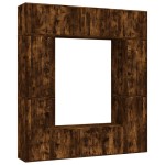 vidaXL Set dulap TV, 8 piese, stejar fumuriu, lemn prelucrat