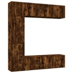 vidaXL Set comodă TV, 7 piese, stejar fumuriu, lemn compozit