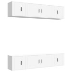 vidaXL Set dulap TV, 6 piese, alb, lemn prelucrat vidaXL Set dulap TV, 6 piese, alb, lemn prelucrat