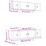 vidaXL Set dulap TV, 6 piese, alb, lemn prelucrat vidaXL Set dulap TV, 6 piese, alb, lemn prelucrat