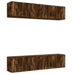 vidaXL Set dulapuri TV, 6 piese, stejar fumuriu, lemn prelucrat