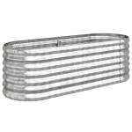 vidaXL Strat înălțat grădină 114x40x36 cm oțel galvanizat