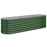 vidaXL Strat înălțat grădină 152x40x36 cm oțel galvanizat