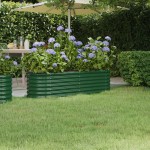 vidaXL Strat înălțat grădină 152x40x36 cm oțel galvanizat