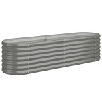 vidaXL Strat înălțat grădină gri 152x40x36cm oțel galvanizat