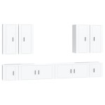 vidaXL Set dulap TV, 8 piese, alb, lemn prelucrat