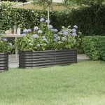 vidaXL Strat înălțat grădină 152x40x36 cm oțel galvanizat