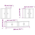 vidaXL Set dulap TV, 6 piese, alb, lemn prelucrat vidaXL Set dulap TV, 6 piese, alb, lemn prelucrat