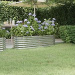 vidaXL Strat înălțat grădină 152x40x36 cm oțel galvanizat