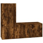 vidaXL Set dulapuri TV, 2 piese, stejar fumuriu, lemn prelucrat vidaXL Set dulapuri TV, 2 piese, stejar fumuriu, lemn prelucrat
