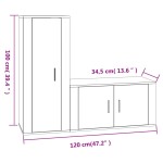 vidaXL Set dulapuri TV, 2 piese, stejar fumuriu, lemn prelucrat vidaXL Set dulapuri TV, 2 piese, stejar fumuriu, lemn prelucrat