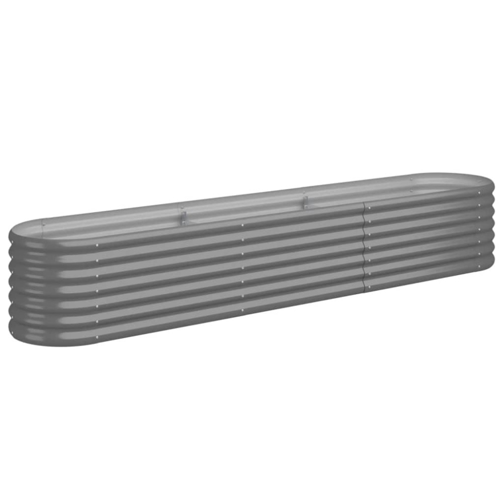 vidaXL Strat înălțat grădină gri 224x40x36cm oțel vopsit electrostatic