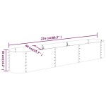 vidaXL Strat înălțat grădină gri 224x40x36cm oțel galvanizat