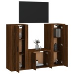 vidaXL Set dulap TV, 3 piese, stejar maro, lemn prelucrat vidaXL Set dulap TV, 3 piese, stejar maro, lemn prelucrat