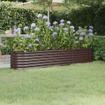 vidaXL Strat înălțat grădină 224x40x36 cm oțel galvanizat