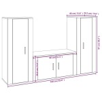 vidaXL Set dulapuri TV, 3 piese, stejar fumuriu, lemn prelucrat vidaXL Set dulapuri TV, 3 piese, stejar fumuriu, lemn prelucrat