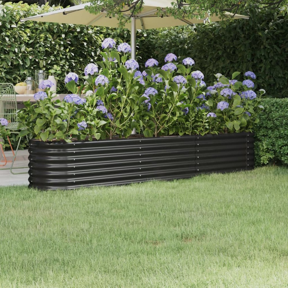 vidaXL Strat înălțat grădină 224x40x36 cm oțel galvanizat