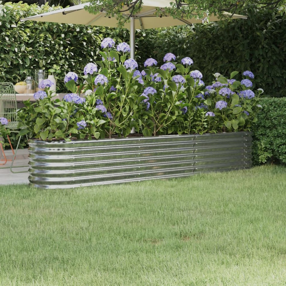 vidaXL Strat înălțat grădină 224x40x36 cm oțel galvanizat