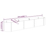 vidaXL Strat înălțat grădină 224x40x36 cm oțel galvanizat